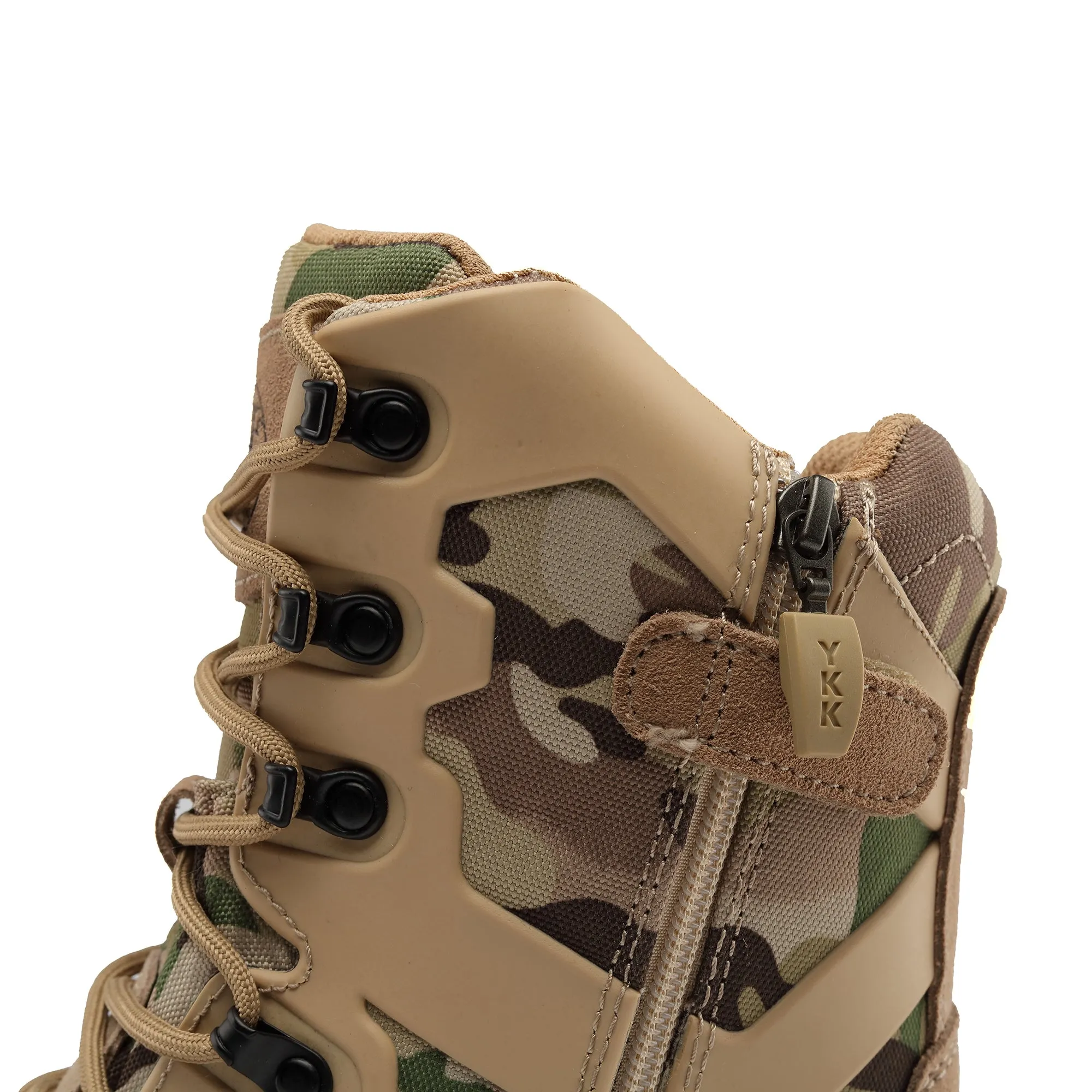 AM1001 8" Men's Military Tactical Work Boots, Hiking Motorcycle Combat Boots with YKK Side Zipper