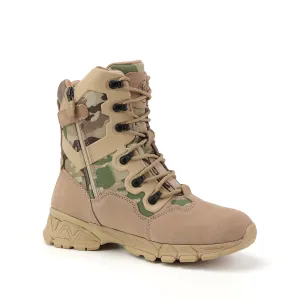 AM1001 8" Men's Military Tactical Work Boots, Hiking Motorcycle Combat Boots with YKK Side Zipper