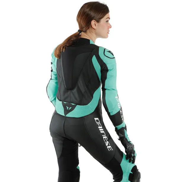 Dainese Killalane One Piece Lady Suit Perforated Leather Black Aqua Green