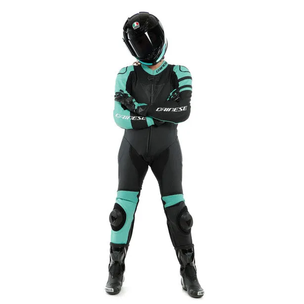 Dainese Killalane One Piece Lady Suit Perforated Leather Black Aqua Green