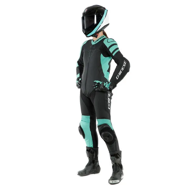 Dainese Killalane One Piece Lady Suit Perforated Leather Black Aqua Green