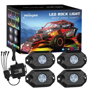 LED RGB Rock Lights Bluetooth Underglow Multicolor Neon (4 Pods)