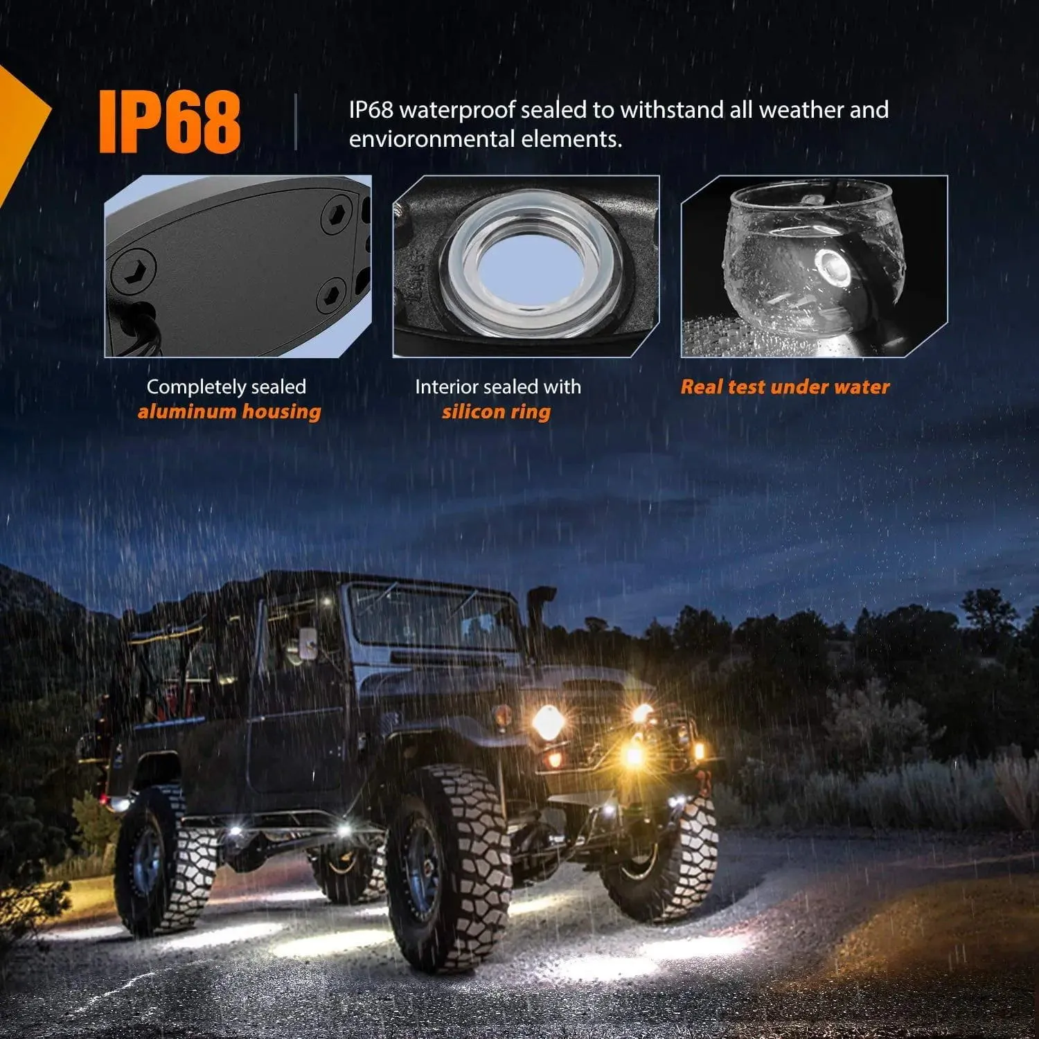 White LED Rock Lights (4 Pcs)