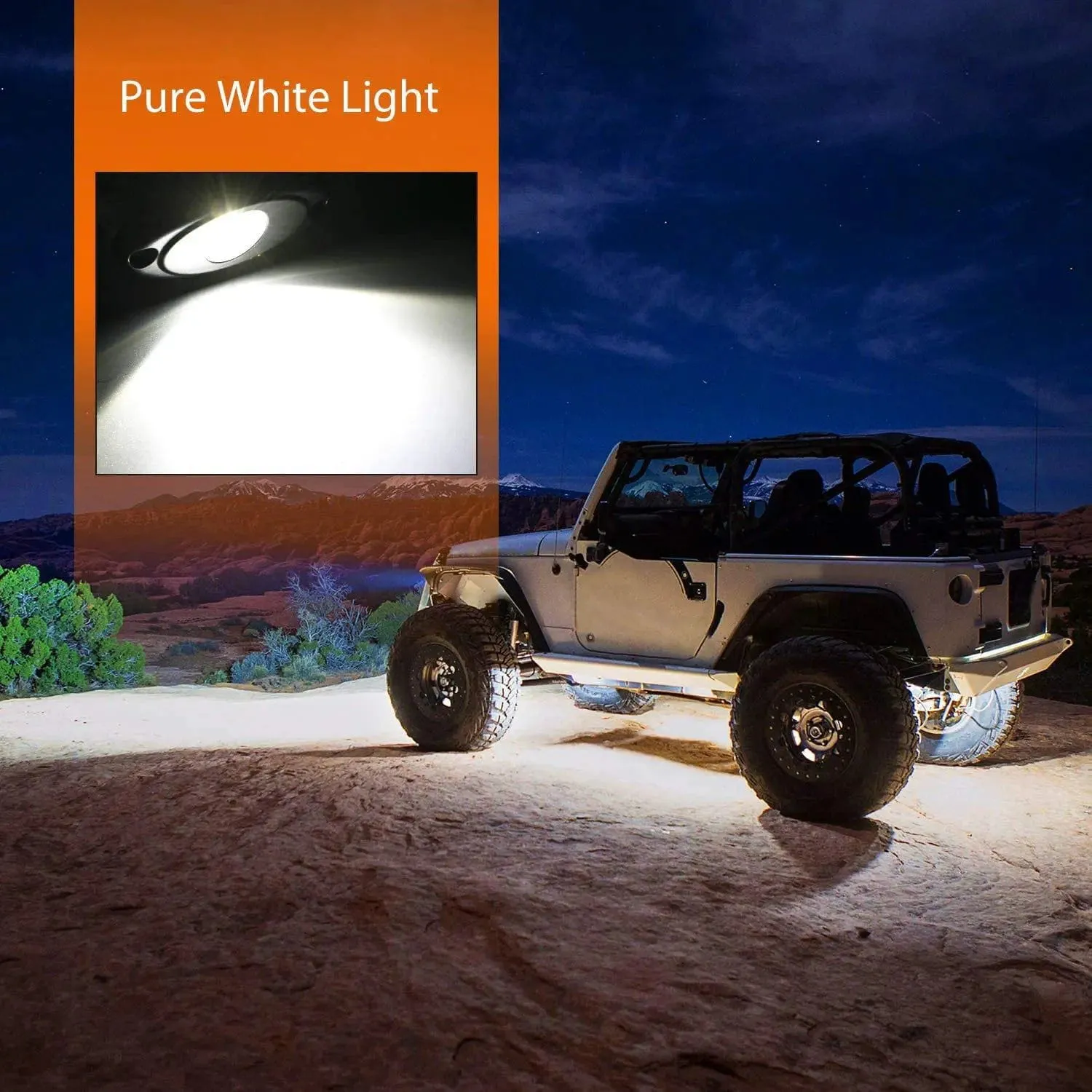 White LED Rock Lights (4 Pcs)