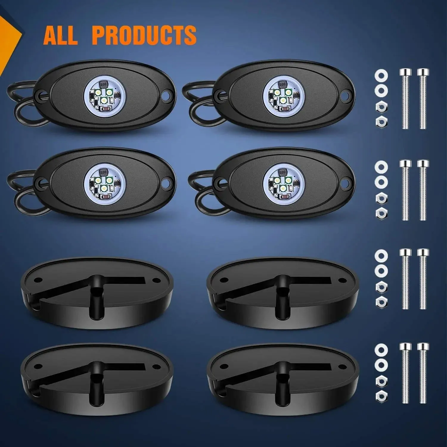 White LED Rock Lights (4 Pcs)