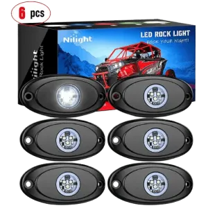 White LED Rock Lights (6 Pcs)