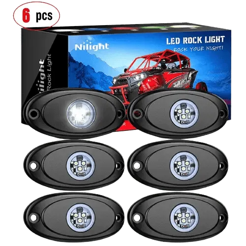 White LED Rock Lights (6 Pcs)